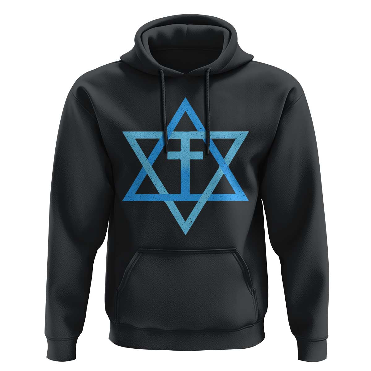 Messianic Cross Star of David Yeshua Jesus Hoodie - Wonder Print Shop