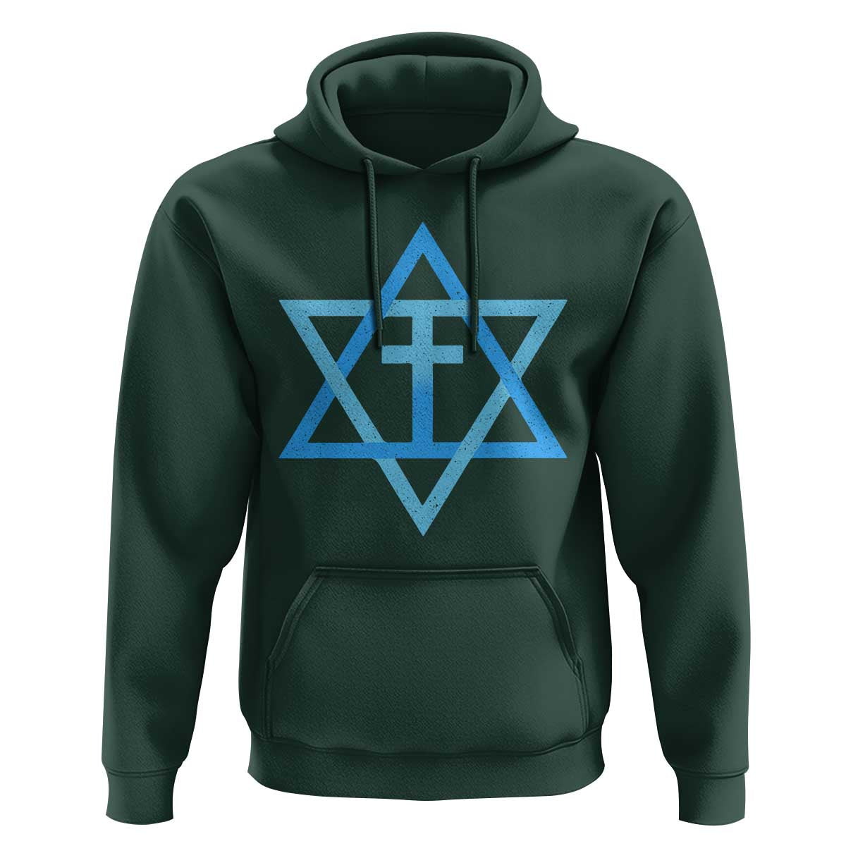 Messianic Cross Star of David Yeshua Jesus Hoodie - Wonder Print Shop