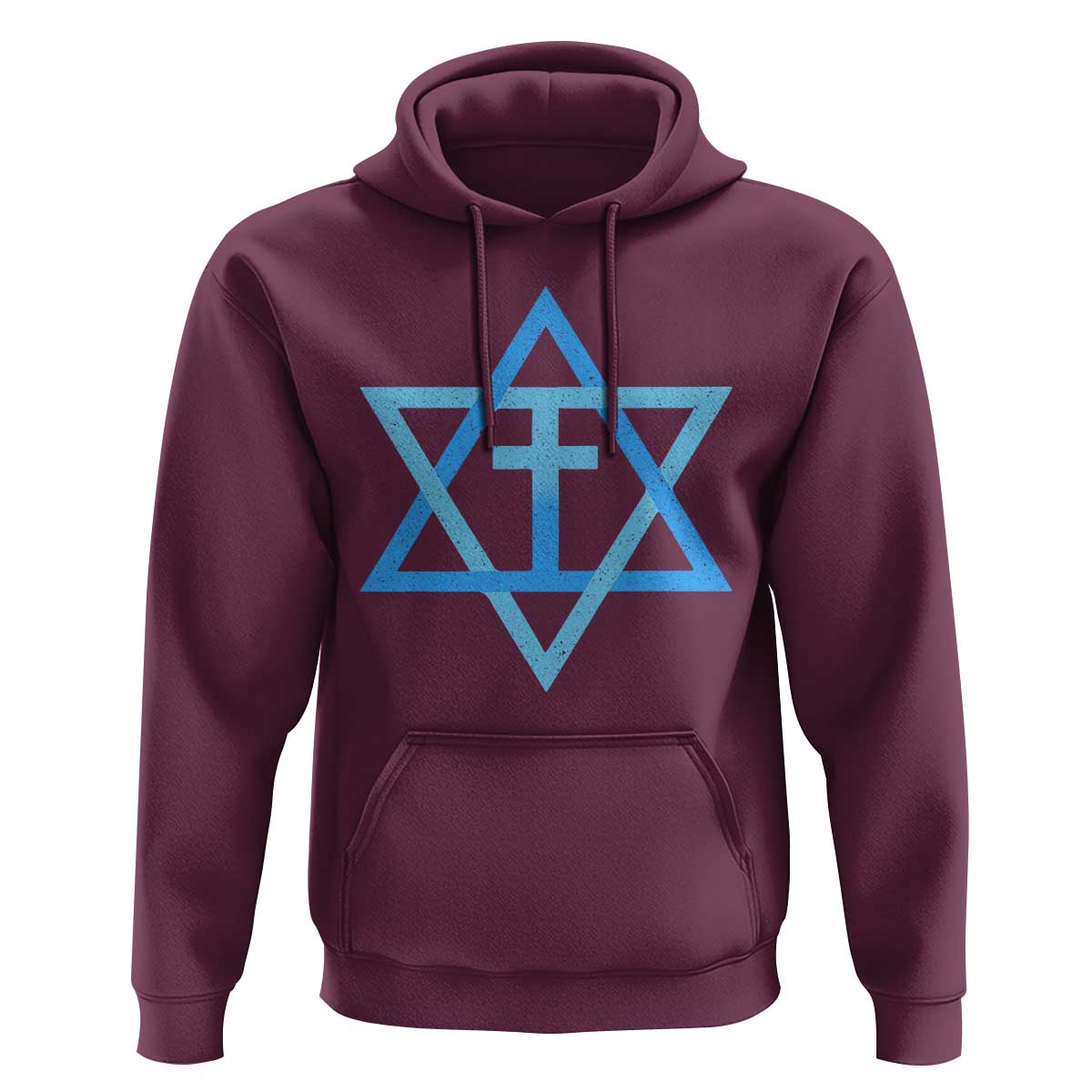 Messianic Cross Star of David Yeshua Jesus Hoodie - Wonder Print Shop