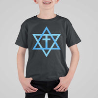 Messianic Cross Star of David Yeshua Jesus T Shirt For Kid - Wonder Print Shop
