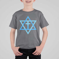 Messianic Cross Star of David Yeshua Jesus T Shirt For Kid - Wonder Print Shop
