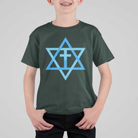 Messianic Cross Star of David Yeshua Jesus T Shirt For Kid - Wonder Print Shop