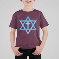 Messianic Cross Star of David Yeshua Jesus T Shirt For Kid - Wonder Print Shop