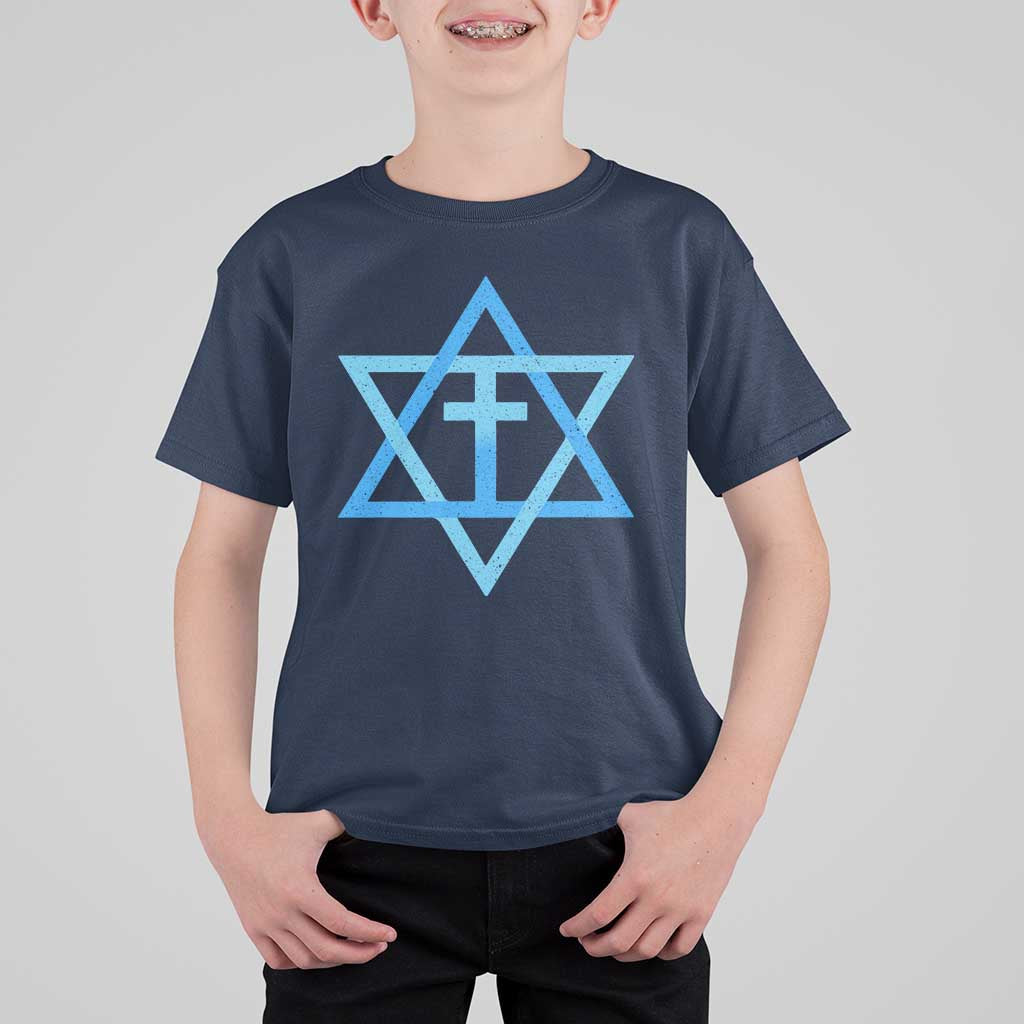 Messianic Cross Star of David Yeshua Jesus T Shirt For Kid - Wonder Print Shop