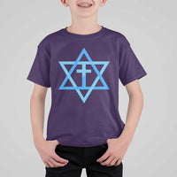 Messianic Cross Star of David Yeshua Jesus T Shirt For Kid - Wonder Print Shop