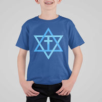Messianic Cross Star of David Yeshua Jesus T Shirt For Kid - Wonder Print Shop