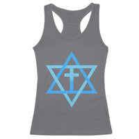 Messianic Cross Star of David Yeshua Jesus Racerback Tank Top - Wonder Print Shop