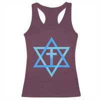 Messianic Cross Star of David Yeshua Jesus Racerback Tank Top - Wonder Print Shop