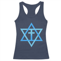 Messianic Cross Star of David Yeshua Jesus Racerback Tank Top - Wonder Print Shop