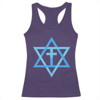 Messianic Cross Star of David Yeshua Jesus Racerback Tank Top - Wonder Print Shop