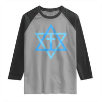 Messianic Cross Star of David Yeshua Jesus Raglan Shirt - Wonder Print Shop
