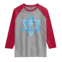 Messianic Cross Star of David Yeshua Jesus Raglan Shirt - Wonder Print Shop