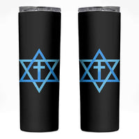 Messianic Cross Star of David Yeshua Jesus Skinny Tumbler - Wonder Print Shop