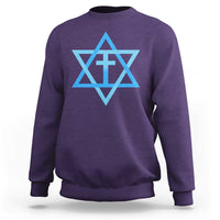 Messianic Cross Star of David Yeshua Jesus Sweatshirt - Wonder Print Shop