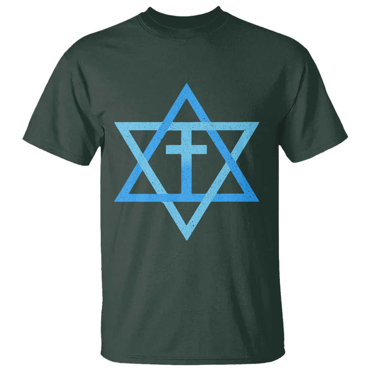 Messianic Cross Star of David Yeshua Jesus T Shirt - Wonder Print Shop