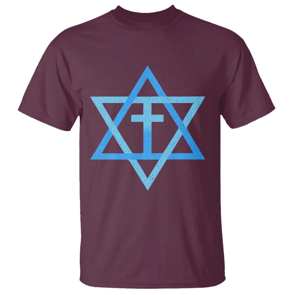 Messianic Cross Star of David Yeshua Jesus T Shirt - Wonder Print Shop