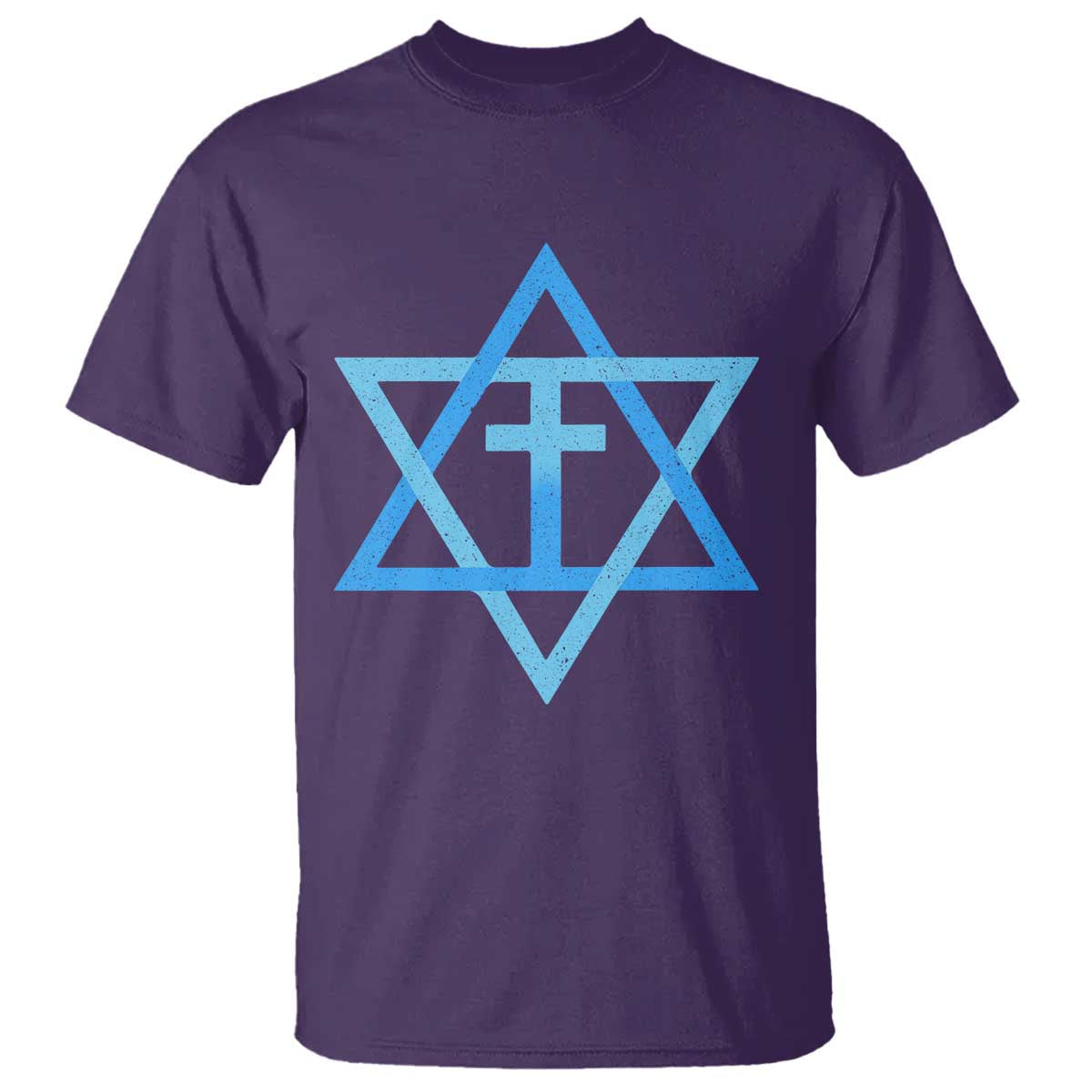 Messianic Cross Star of David Yeshua Jesus T Shirt - Wonder Print Shop