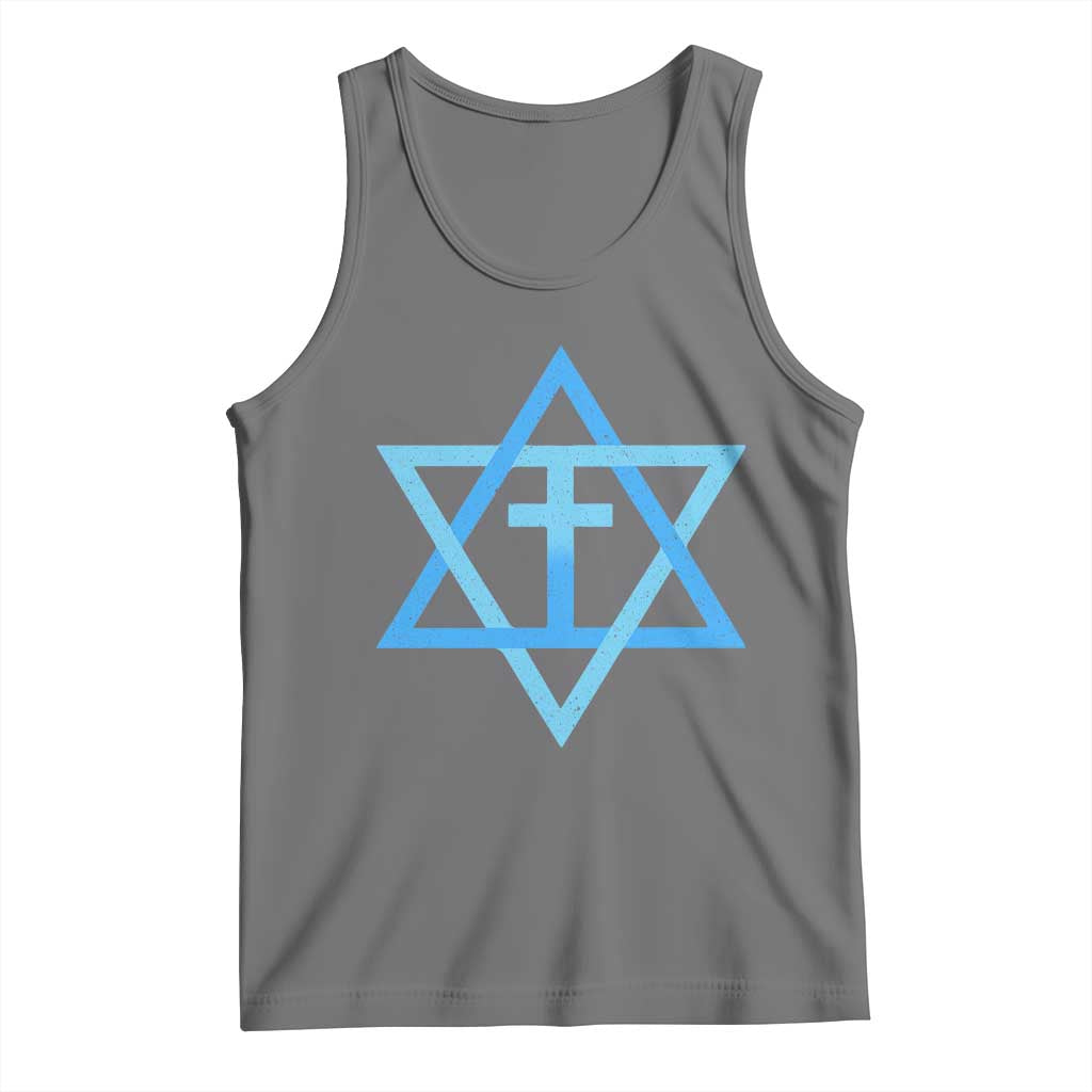 Messianic Cross Star of David Yeshua Jesus Tank Top - Wonder Print Shop
