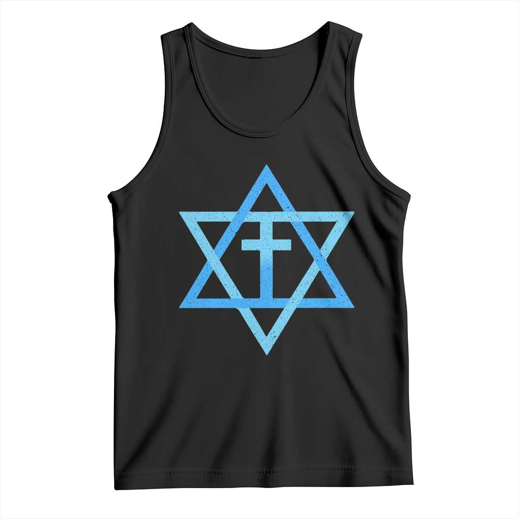 Messianic Cross Star of David Yeshua Jesus Tank Top - Wonder Print Shop