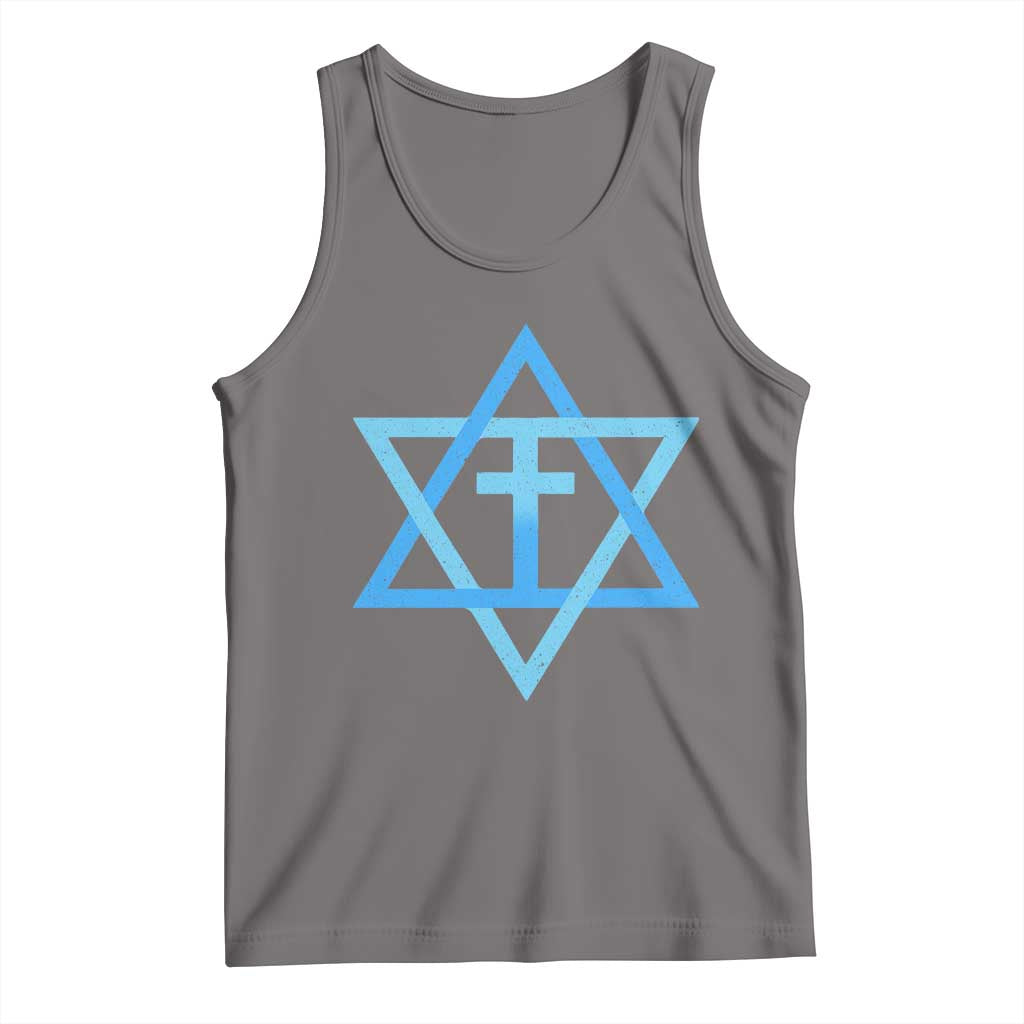 Messianic Cross Star of David Yeshua Jesus Tank Top - Wonder Print Shop