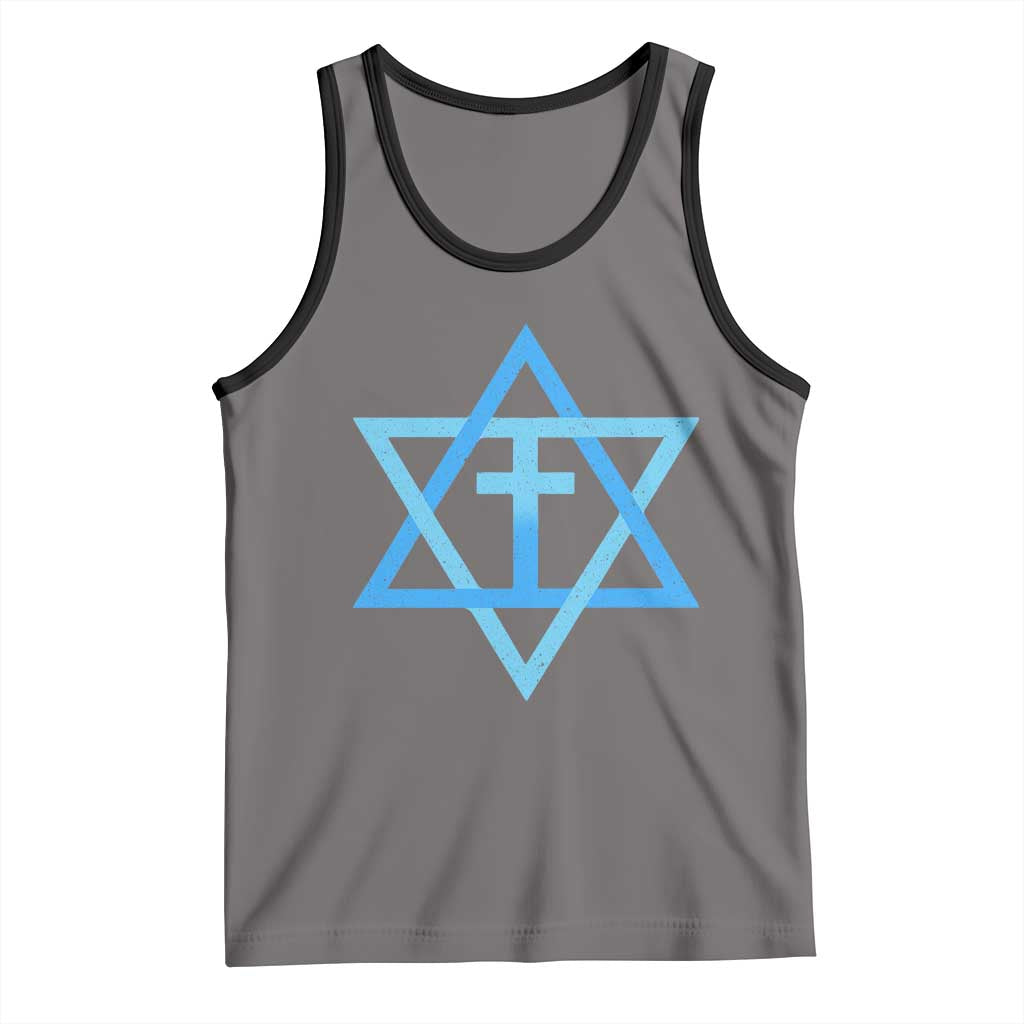 Messianic Cross Star of David Yeshua Jesus Tank Top - Wonder Print Shop