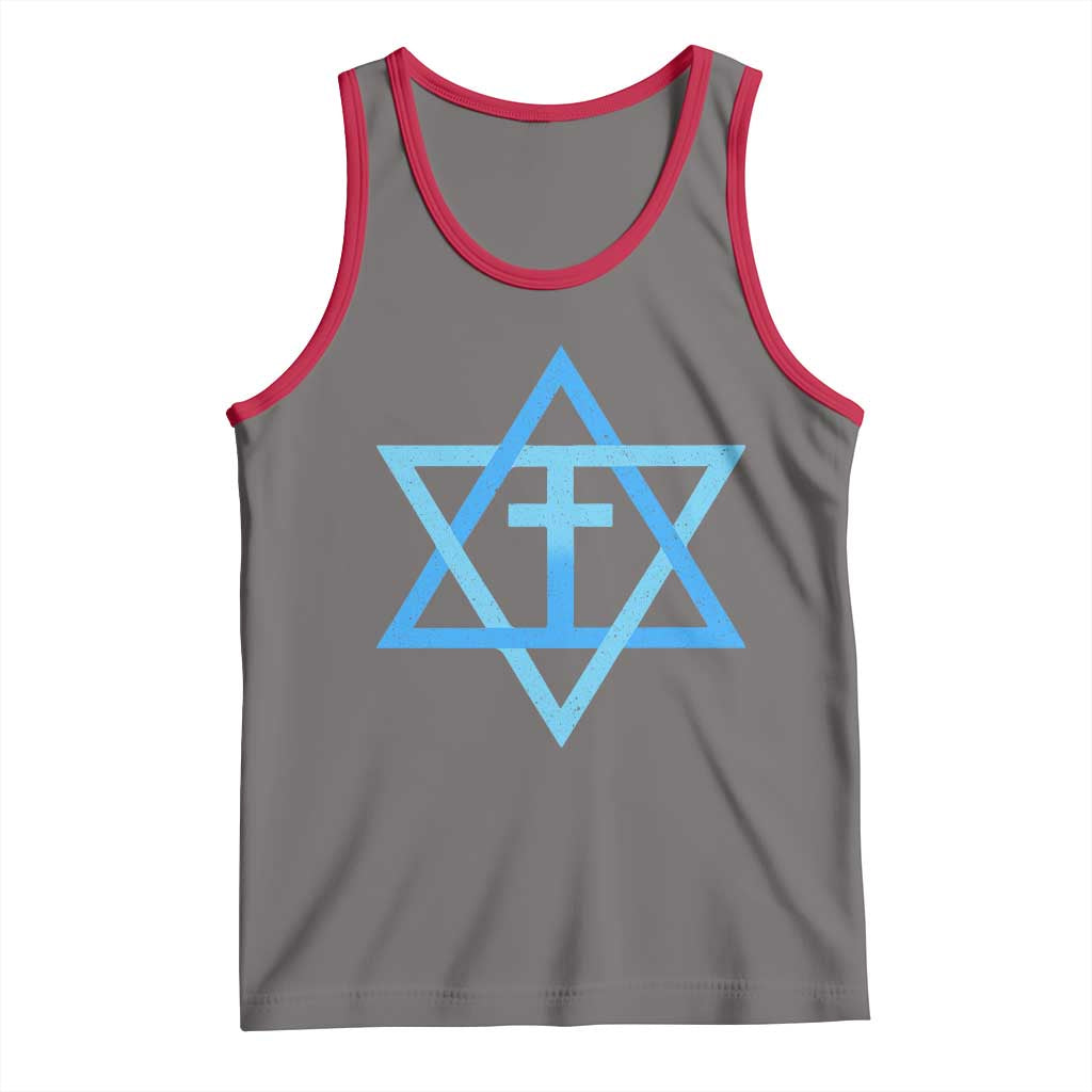Messianic Cross Star of David Yeshua Jesus Tank Top - Wonder Print Shop