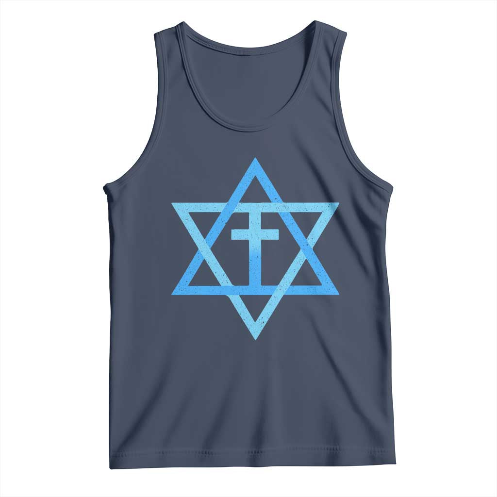 Messianic Cross Star of David Yeshua Jesus Tank Top - Wonder Print Shop