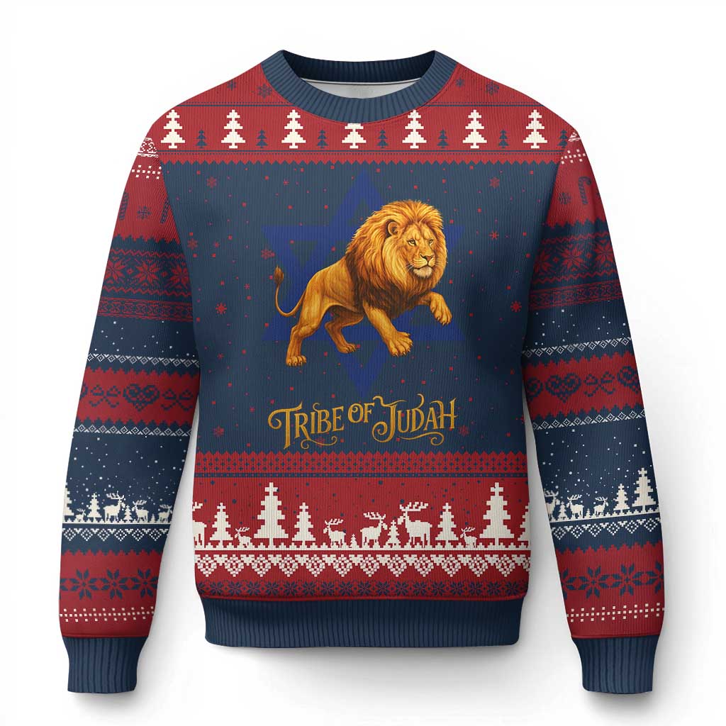 Tribe Of Judah Ugly Christmas Sweater Bible History Hebrew Christ Israelite Lion - Wonder Print Shop