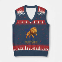 Tribe Of Judah V-Neck Knit Sweater Vest Bible History Hebrew Christ Israelite Lion - Wonder Print Shop