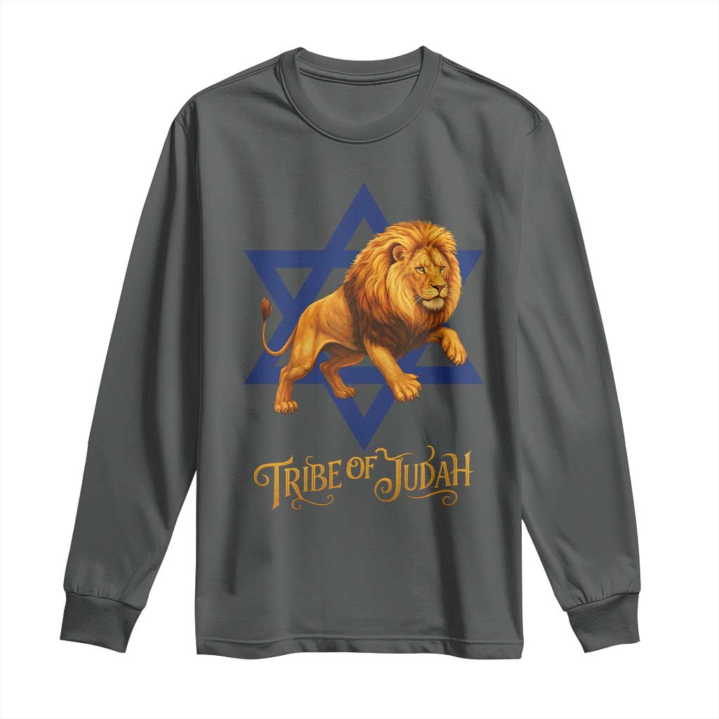 Tribe Of Judah Long Sleeve Shirt Bible History Hebrew Christ Israelite Lion - Wonder Print Shop