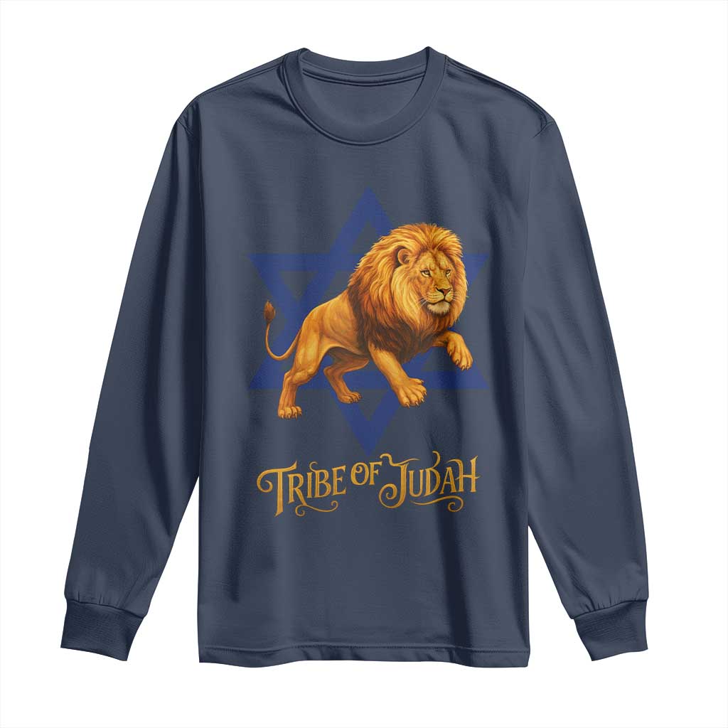 Tribe Of Judah Long Sleeve Shirt Bible History Hebrew Christ Israelite Lion - Wonder Print Shop