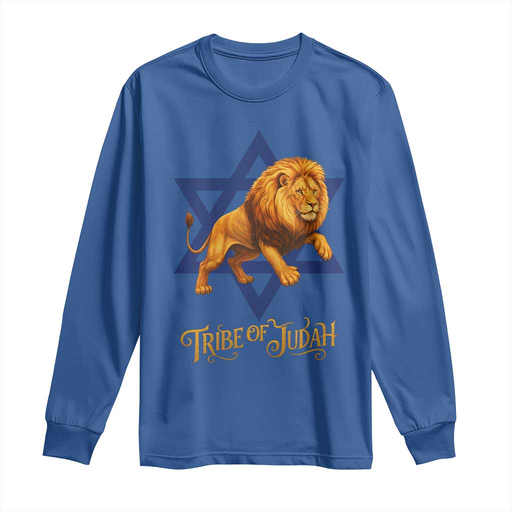 Tribe Of Judah Long Sleeve Shirt Bible History Hebrew Christ Israelite Lion - Wonder Print Shop