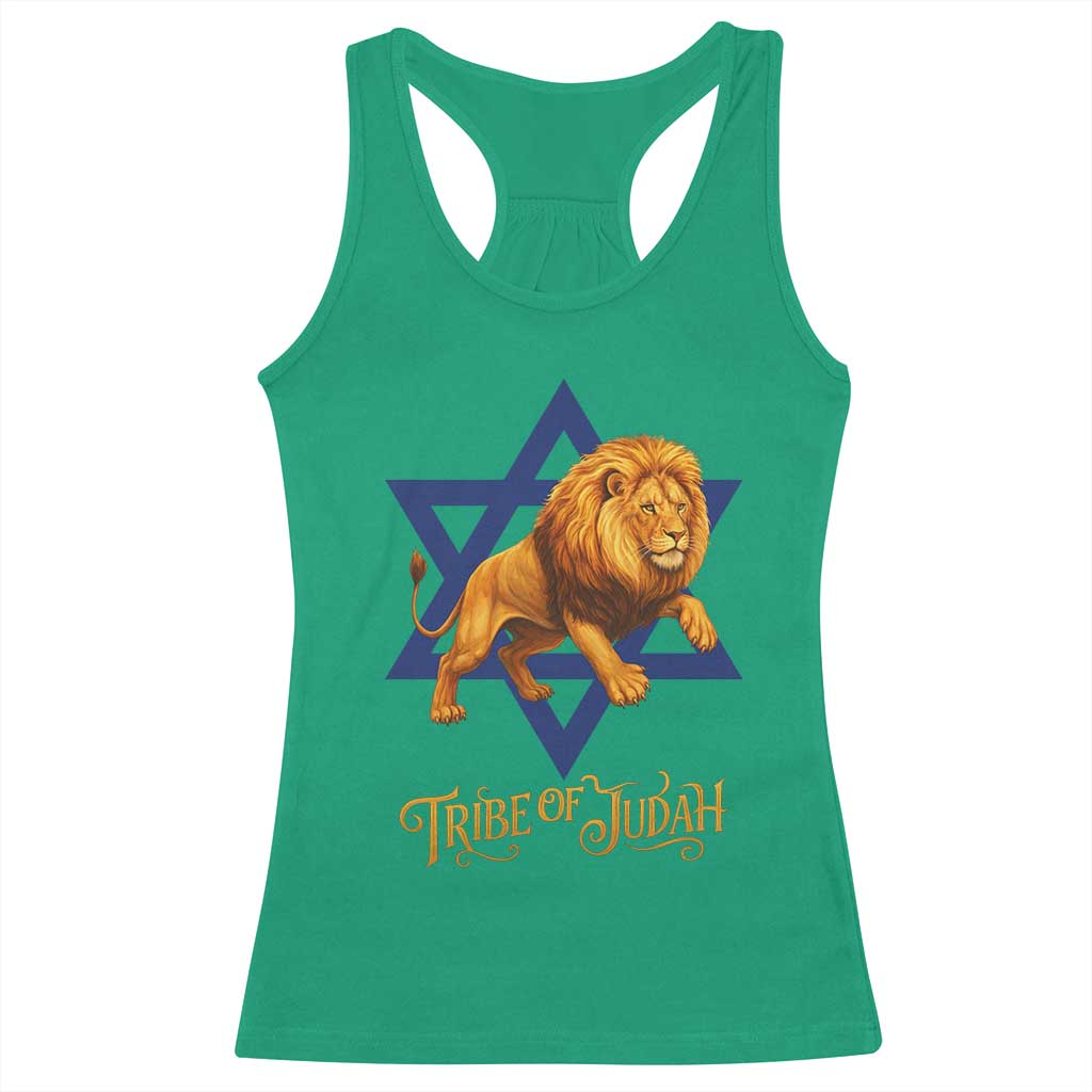 Tribe Of Judah Racerback Tank Top Bible History Hebrew Christ Israelite Lion - Wonder Print Shop