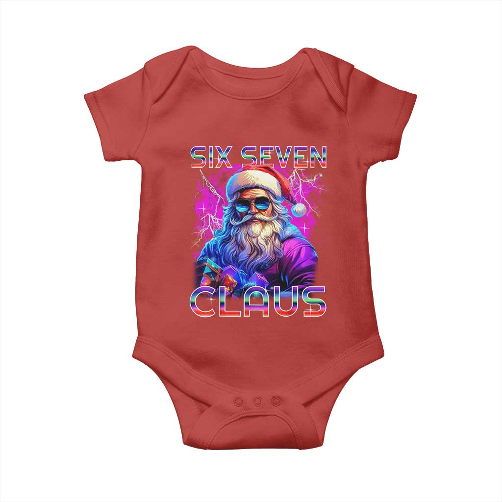 Funny Six Seven Claus Baby Onesie 67 Christmas Santa Meme Gen Alpha - Wonder Print Shop