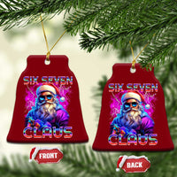 Funny Six Seven Claus Ceramic Ornament 67 Xmas Santa Meme Gen Alpha - Wonder Print Shop