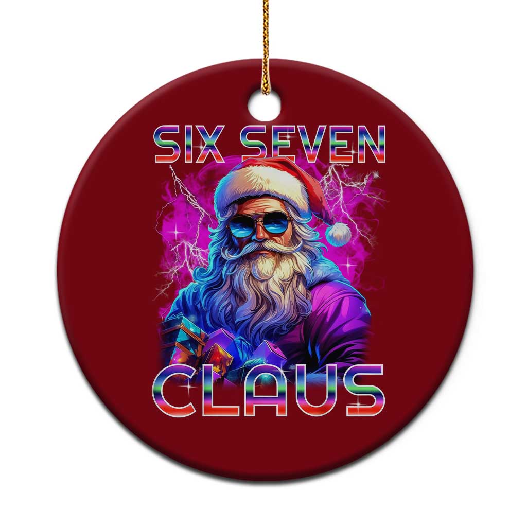 Funny Six Seven Claus Ceramic Ornament 67 Xmas Santa Meme Gen Alpha - Wonder Print Shop
