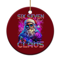 Funny Six Seven Claus Ceramic Ornament 67 Xmas Santa Meme Gen Alpha - Wonder Print Shop