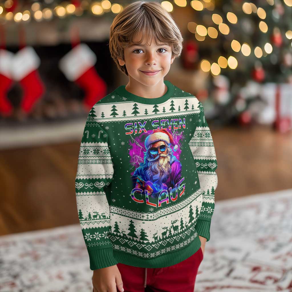 Funny Six Seven Claus Ugly Christmas Sweater 67 Christmas Santa Meme Gen Alpha - Wonder Print Shop