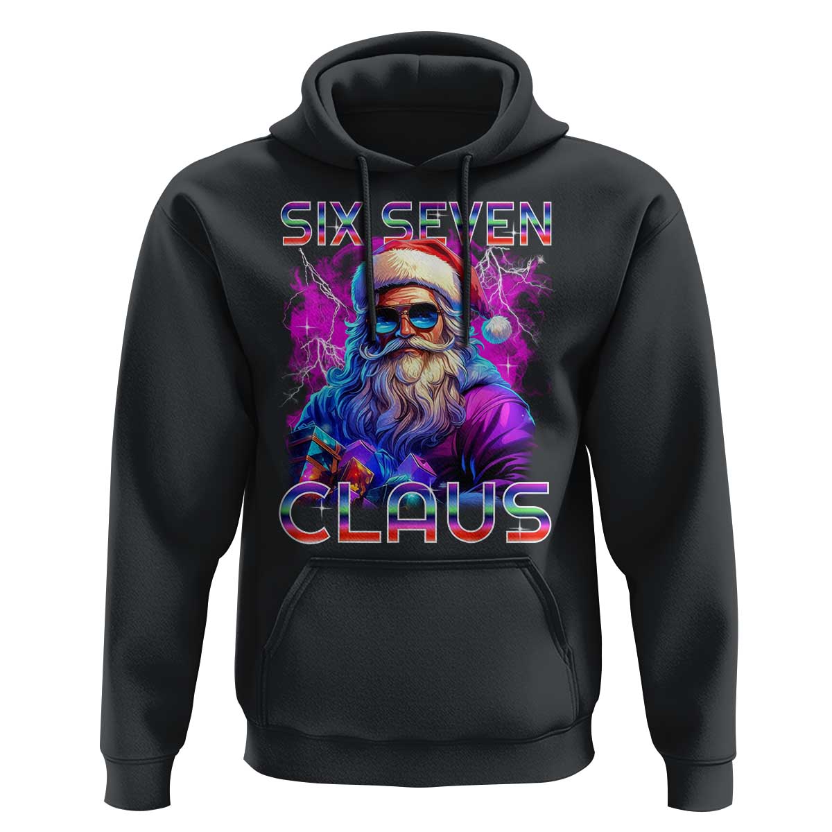 Funny Six Seven Claus Hoodie 67 Christmas Santa Meme Gen Alpha - Wonder Print Shop