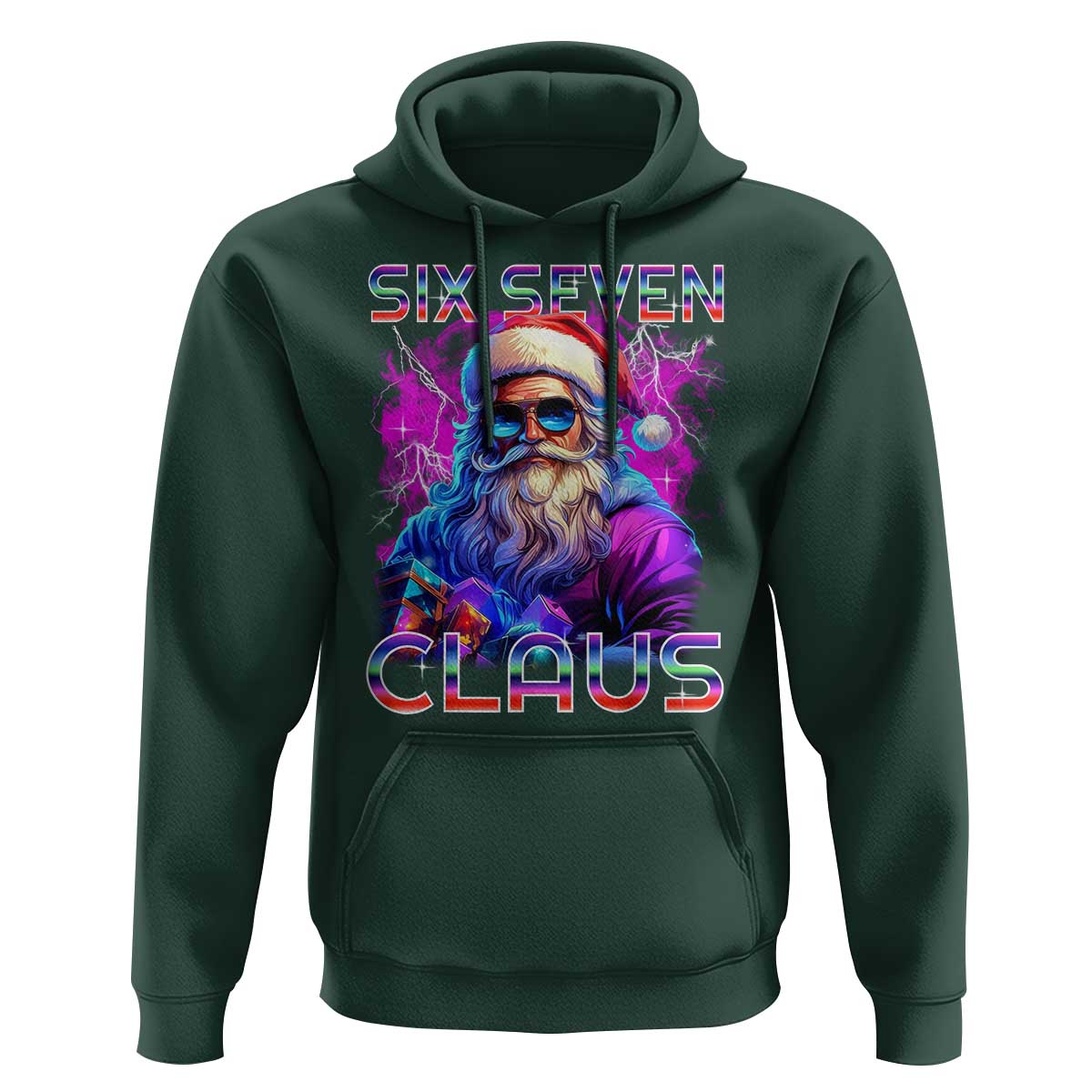 Funny Six Seven Claus Hoodie 67 Christmas Santa Meme Gen Alpha - Wonder Print Shop