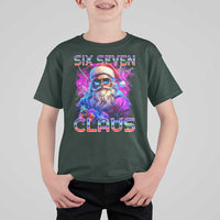 Funny Six Seven Claus T Shirt For Kid 67 Christmas Santa Meme Gen Alpha - Wonder Print Shop