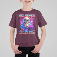 Funny Six Seven Claus T Shirt For Kid 67 Christmas Santa Meme Gen Alpha - Wonder Print Shop