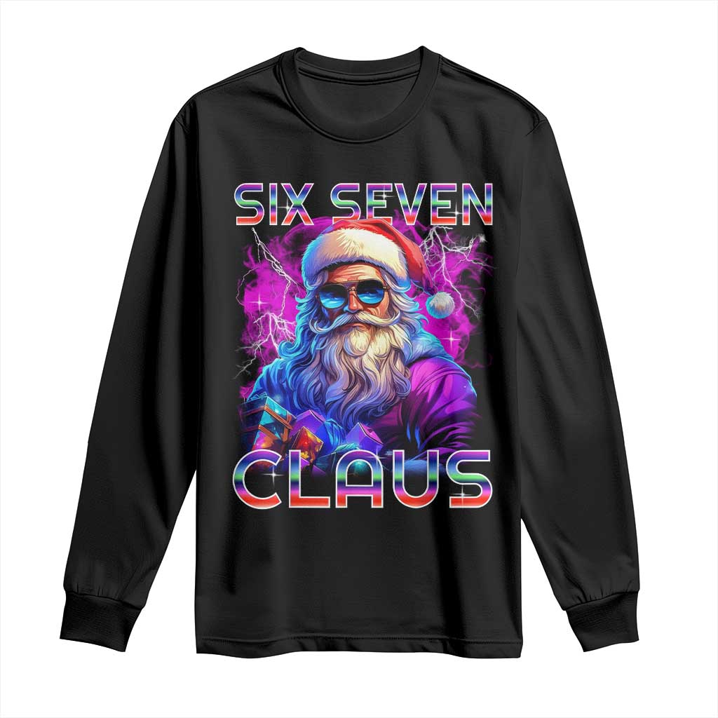 Funny Six Seven Claus Long Sleeve Shirt 67 Christmas Santa Meme Gen Alpha - Wonder Print Shop