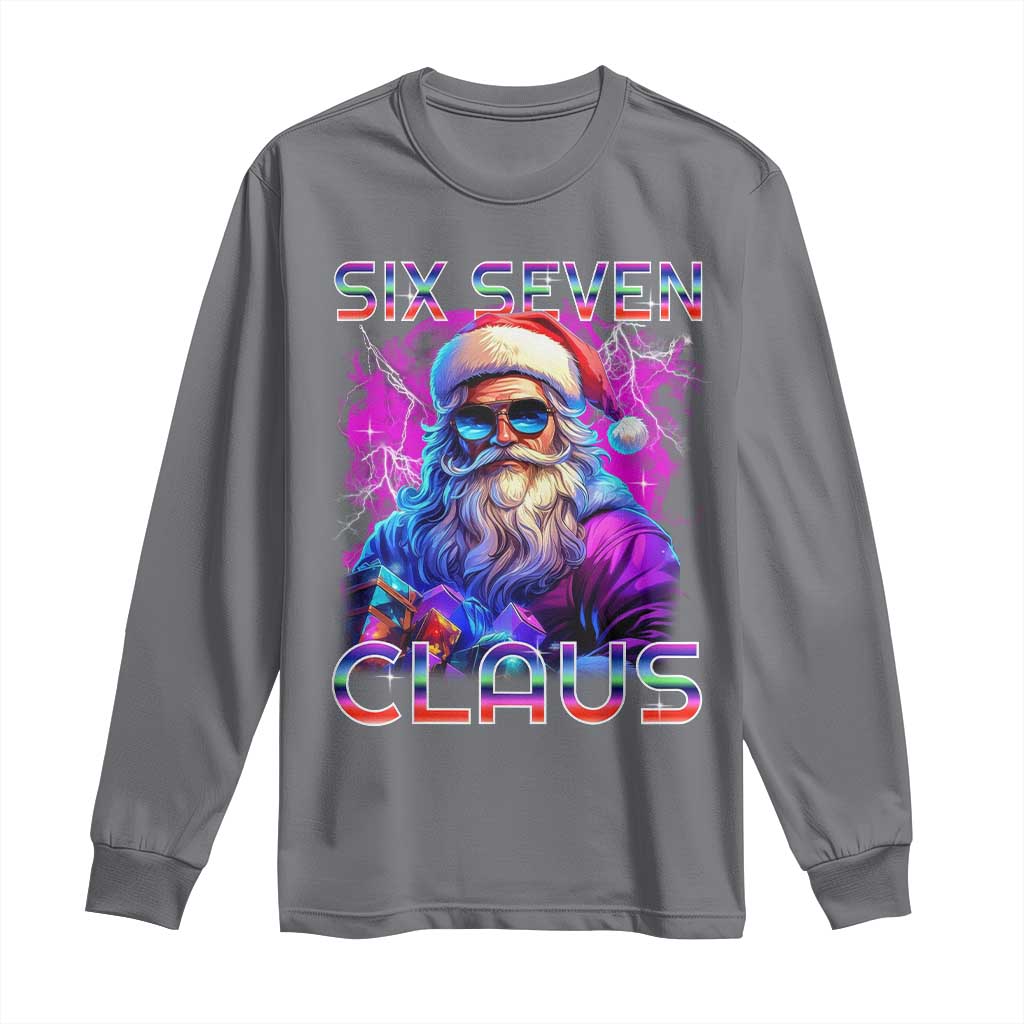 Funny Six Seven Claus Long Sleeve Shirt 67 Christmas Santa Meme Gen Alpha - Wonder Print Shop