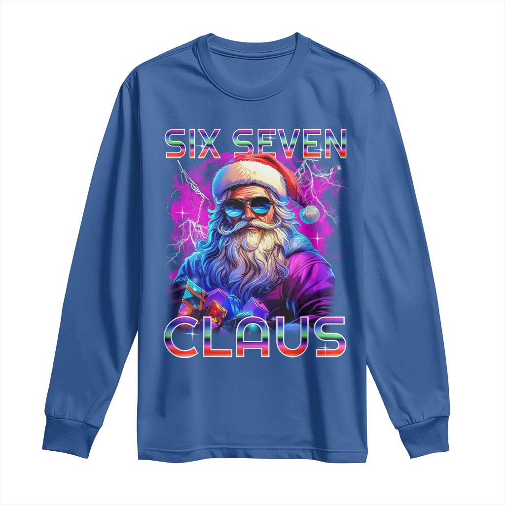 Funny Six Seven Claus Long Sleeve Shirt 67 Christmas Santa Meme Gen Alpha - Wonder Print Shop