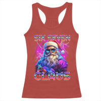Funny Six Seven Claus Racerback Tank Top 67 Christmas Santa Meme Gen Alpha - Wonder Print Shop
