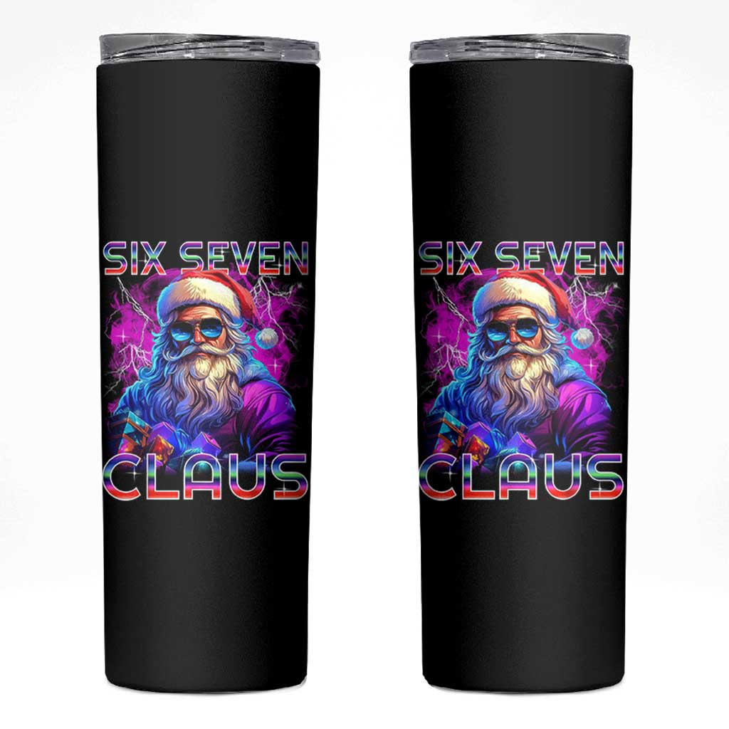 Funny Six Seven Claus Skinny Tumbler 67 Christmas Santa Meme Gen Alpha - Wonder Print Shop