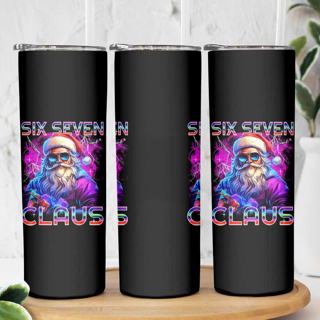 Funny Six Seven Claus Skinny Tumbler 67 Christmas Santa Meme Gen Alpha - Wonder Print Shop
