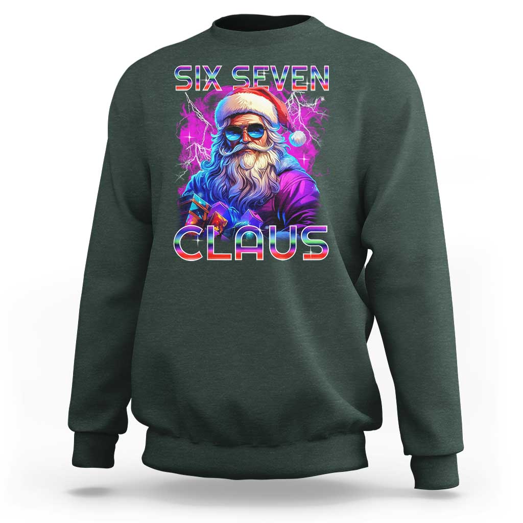 Funny Six Seven Claus Sweatshirt 67 Christmas Santa Meme Gen Alpha - Wonder Print Shop