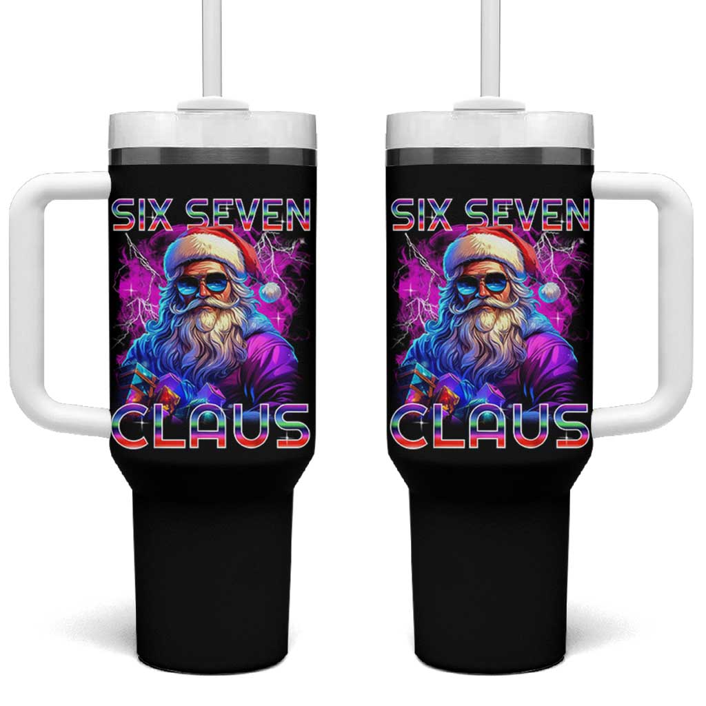 Funny Six Seven Claus Tumbler With Handle 67 Christmas Santa Meme Gen Alpha - Wonder Print Shop